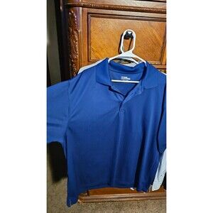 PGA Tour Mens Short Sleeves Collared Fitted Blue Golf Polo Shirt Size XXL